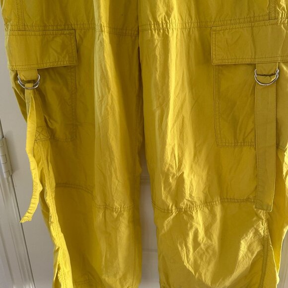 Wild Fable Yellow Cargo Pants L - Lightweight Cotton Material Elastic Waistband - Picture 8 of 11